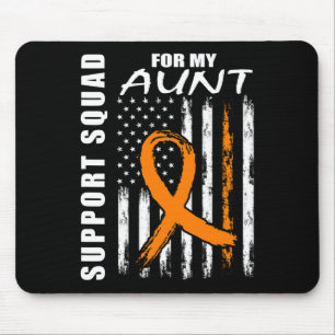 Orange Ribbon Aunt Leukaemia Awareness USA Flag Ca Mouse Pad