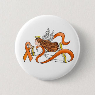 "Orange Ribbon" Awareness Angel 6 Cm Round Badge