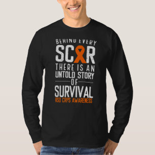 Orange Ribbon Behind Every Scar Survivor Rsd Crps T-Shirt