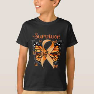 Orange Ribbon Butterfly Multiple Sclerosis Awarene T-Shirt