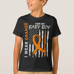 Orange Ribbon Byby Boy Leukaemia Awareness Month W T-Shirt