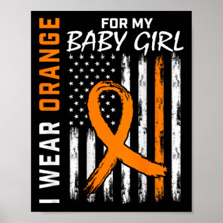 Orange Ribbon Byby Girl Leukaemia Awareness Poster