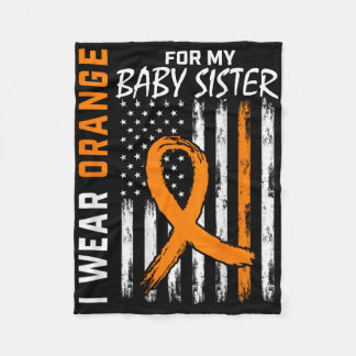 Orange Ribbon Byby Sister Leukaemia Awareness Fleece Blanket