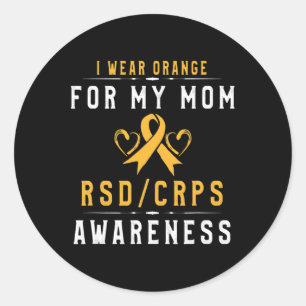 Orange Ribbon Crpsrsd Awareness For Mum Daughter S Classic Round Sticker