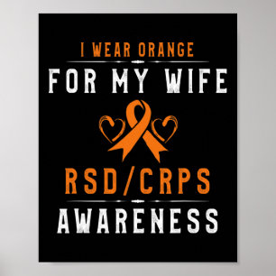 Orange Ribbon Crpsrsd Awareness For Wife - Husbynd Poster