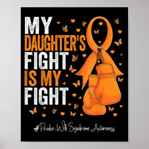 Orange Ribbon Daughter Prader Willi Syndrome Poster