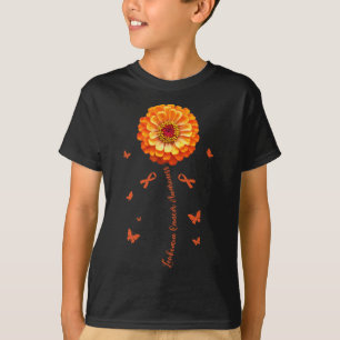 Orange Ribbon Flower Leukaemia Awareness Blood Can T-Shirt