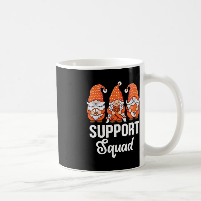 Orange ribbon Gnomes support survivor of Leukaemia Coffee Mug (Right)