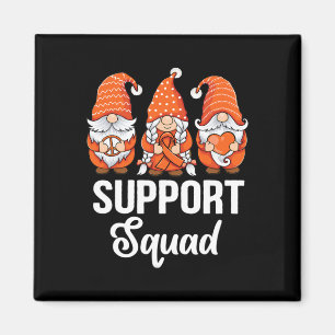 Orange ribbon Gnomes support survivor of Leukaemia Magnet