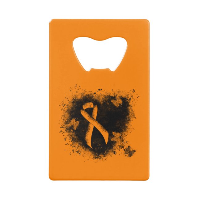 Orange Ribbon Grunge Heart (Front)