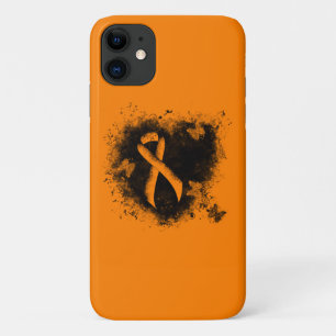 Orange Ribbon Grunge Heart Case-Mate iPhone Case