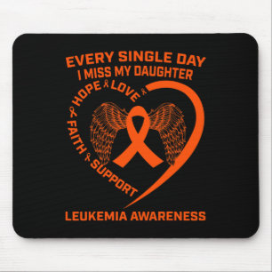 Orange Ribbon Heart Leukemia Awareness In Memory O Mouse Pad