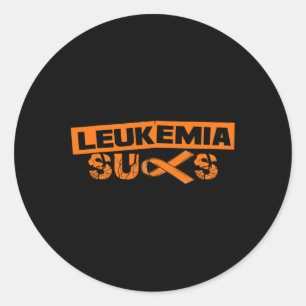 Orange Ribbon I Leukaemia Dad September Classic Round Sticker