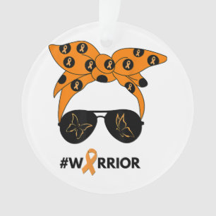 Orange Ribbon Kidney Cancer Warrior Bandanna Unbre Ornament