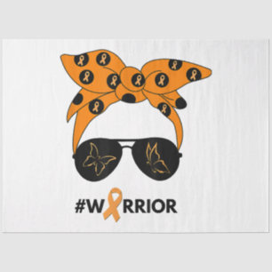 Orange Ribbon Kidney Cancer Warrior Bandanna Unbre Tissue Paper