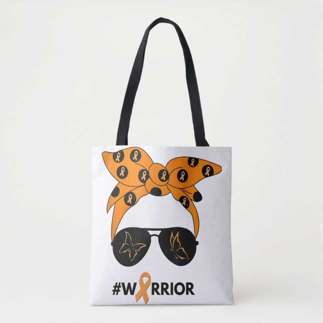 Orange Ribbon Kidney Cancer Warrior Bandanna Unbre Tote Bag (Front)