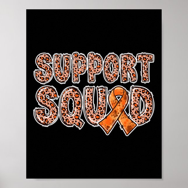 Orange Ribbon Leopard Print Support Squad CRPS 1 (Front)