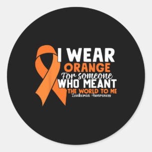 Orange Ribbon Leukaemia Awareness Blood Cancer Classic Round Sticker