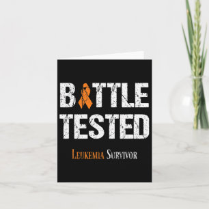 Orange Ribbon Leukaemia Awareness Byttle Tested  Card