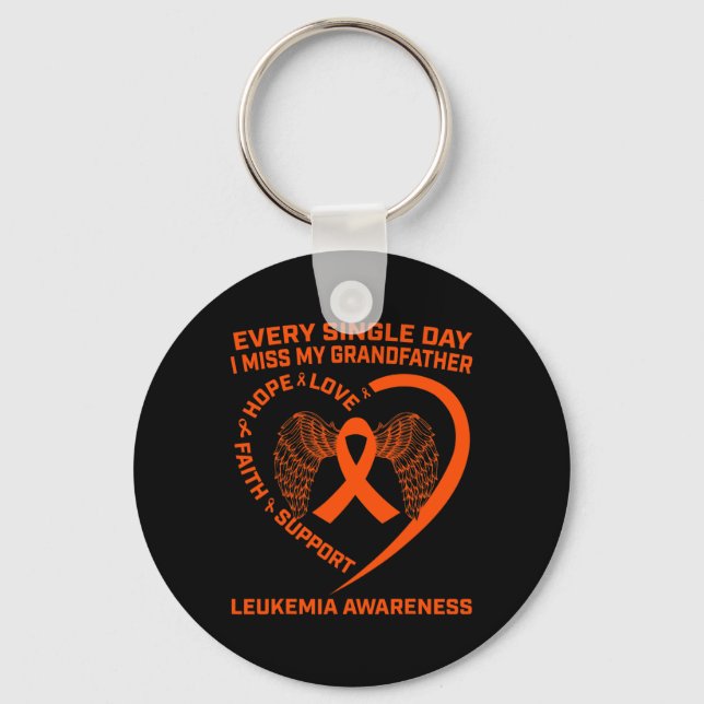 Orange Ribbon Leukaemia Awareness In Memory Of Gra Key Ring (Front)