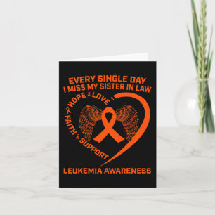 Orange Ribbon Leukaemia Awareness In Memory Of Sis Card