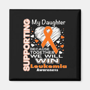 Orange Ribbon Leukaemia Awareness Supporting My Da Magnet