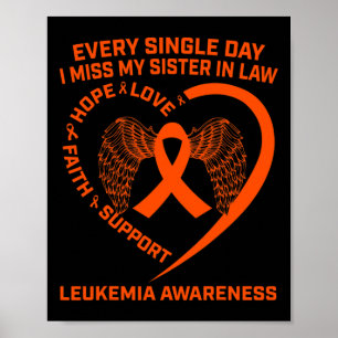 Orange Ribbon Leukemia Awareness In Memory Of Sist Poster