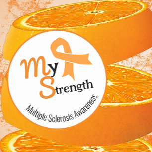 Orange Ribbon MS Typography Sticker