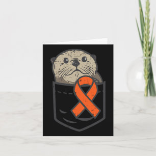 Orange Ribbon Pocket Leukaemia Awareness Men Women Card