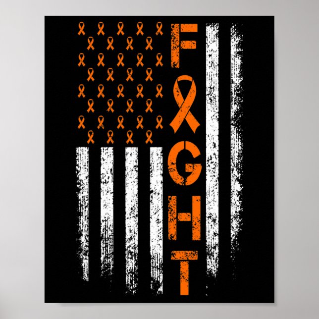 Orange Ribbon Sign - Leukaemia Awareness  (Front)