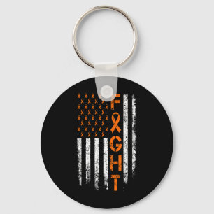 Orange ribbon sign - Leukaemia Awareness Key Ring