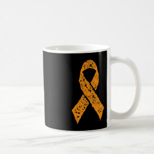 Orange Ribbon Vintage Leukaemia Awareness Cancer P Coffee Mug