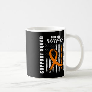 Orange Ribbon Wife Leukaemia Awareness USA Flag Ca Coffee Mug