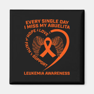 Orange Ribbon Wings Leukaemia Awareness In Memory  Magnet