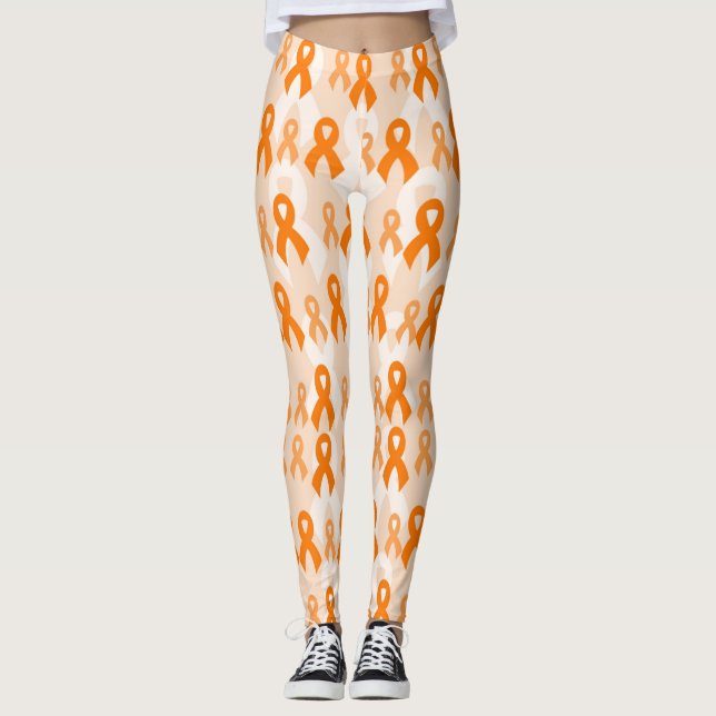 Orange Ribbons...RSD/CRPS Leggings (Front)