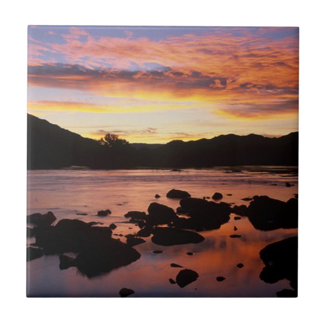 Orange River At Sunset, Richtersveld National Tile (Front)