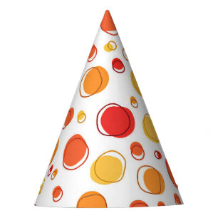 Orange Rock Dots Party Hat