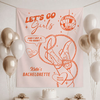 Orange Rodeo Bachelorette Party Nash Bach Tapestry