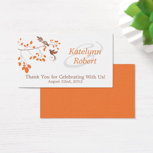 Orange Romance Wedding Favour Tags (Desk)