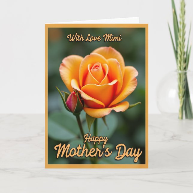 Orange Rose Affectionate Day Card (Front)