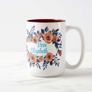Orange Rose Best Mum Ever Enchanting Floral Mother Two-Tone Coffee Mug