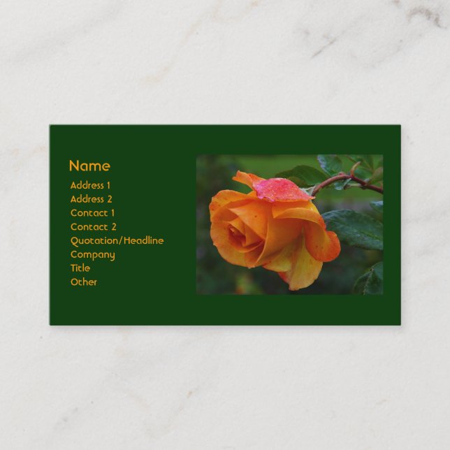 Orange Rose Business Card (Front)