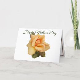 Orange Rose Cutout Photo White Mothers Day Card