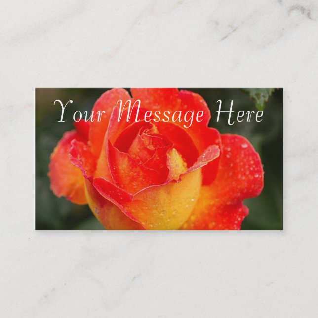 Orange Rose Floral Business Card (Front)