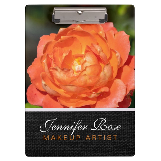 Orange rose flower #2 clipboard (Front)