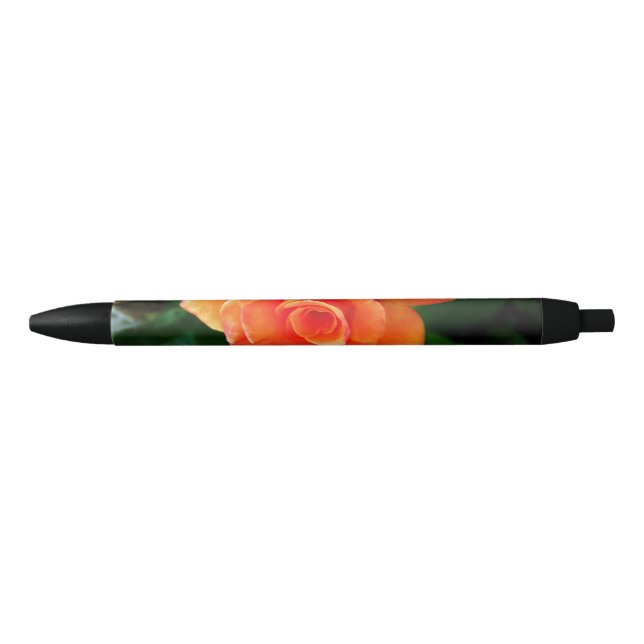 Orange rose flower black ink pen (Front)