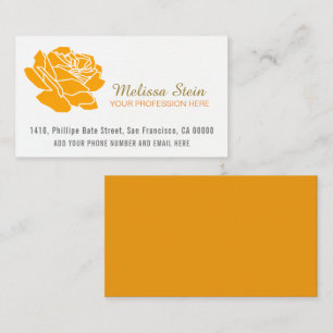 orange rose flower business card
