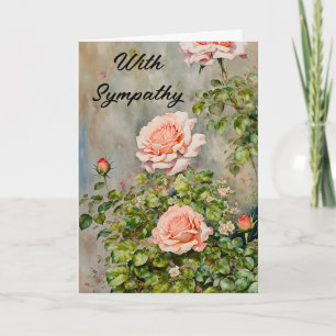 Orange Rose Flower Garden Sympathy Card