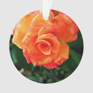 Orange rose flower ornament