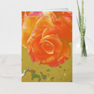 Orange rose foil greeting card